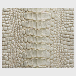 Weißer Krokodil Alligator Imitate Lederdruck Geschenkpapier