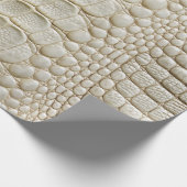 Weißer Krokodil Alligator Imitate Lederdruck Geschenkpapier (Ecke)