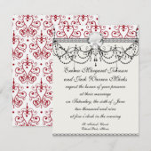 Weißer Kronleuchter Einladung (Vorne/Hinten)