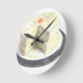 Weißer Kuchen Runde Wanduhr (Winkel)