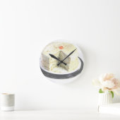 Weißer Kuchen Runde Wanduhr (Zuhause)