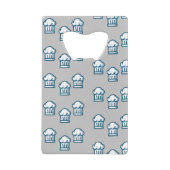 Weißer Küchenchef auf grau Geldbeutel Flaschenöffner (Vorderseite)