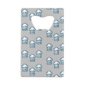 Weißer Küchenchef auf grau Geldbeutel Flaschenöffner (Rückseite)