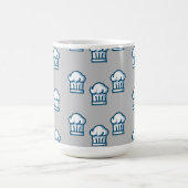 Weißer Küchenchef auf grau Kaffeetasse (Mittel)