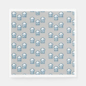 Weißer Küchenchef auf grau Serviette (Vorderseite)