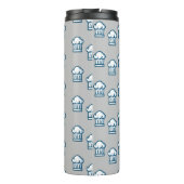 Weißer Küchenchef auf grau Thermosbecher (Rückseite)