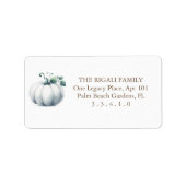 Weißer Kürbis Adressaufkleber (Vorne)