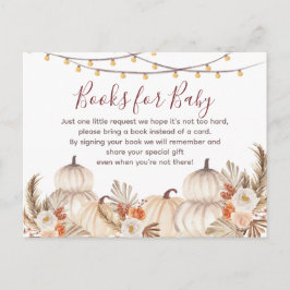 Weißer Kürbis aus Creme Bücher für Säuglinge Einladungspostkarte