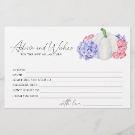 Weißer Kürbis - Beratung und Wünsche Brautparty Briefpapier