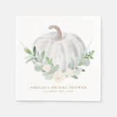 Weißer Kürbis Brautparty Serviette (Vorderseite)