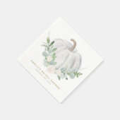 Weißer Kürbis Brautparty Serviette (Ecke)