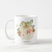 Weißer Kürbis mit Goldener Glitzer Herbst Kaffeetasse (Links)