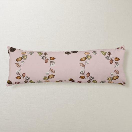 Weißer Kürbis mit Herbstleven Seitenschläferkissen (Vorderseite)