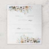 Weißer Kürbis mit Wildblumen Hochzeitskur Platzkar Platzkarte (Außenseite Aufgefaltet)