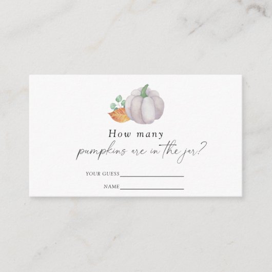 Weißer Kürbis - Raten Sie mal, wie viele Kürbisgew Begleitkarte (Vorderseite)