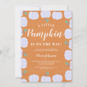 Weißer Kürbis Rustikale Kraftsackdusche Einladung (Vorderseite)