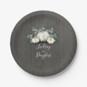 Weißer Kürbis Rustikales Land Fall Inspiriert Pappteller (Vorderseite)