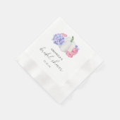 Weißer Kürbis und Hydrangea-Blume Brautparty Serviette (Ecke)