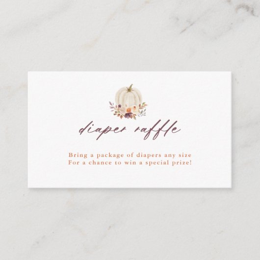 Weißer Kürbis und violette Blumen Windelwölfe Begleitkarte (Vorderseite)