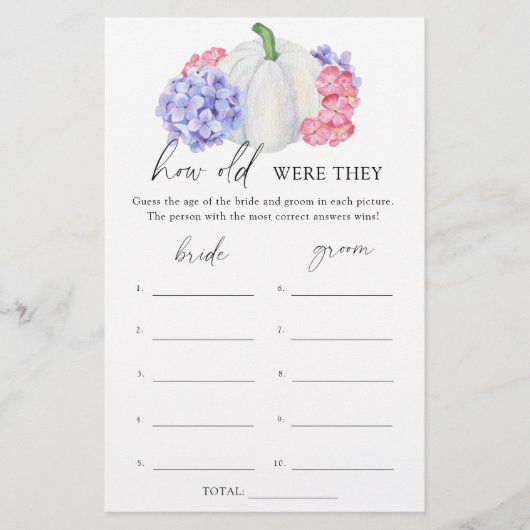 Weißer Kürbis - Wie alt waren sie Brautwild (Vorderseite)