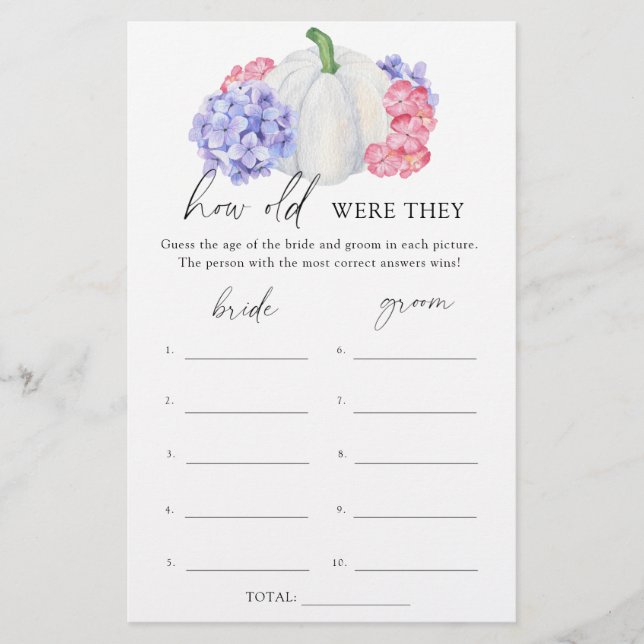 Weißer Kürbis - Wie alt waren sie Brautwild (Vorderseite)