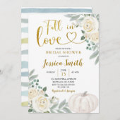 Weißer Kürbisfall im Brautparty der Liebe Einladung (Vorne/Hinten)