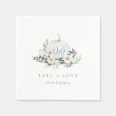 Weißer Kürbiskölner Kürbis "Herbst in Liebe" Serviette (Vorderseite)