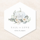 Weißer Kürbiskölner Kürbis "Herbst in Liebe" Untersetzer (Vorderseite)