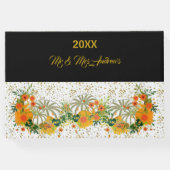 Weißer Kürbispflaster Halloween Bash Blumengrün Gästebuch (Rückseite)