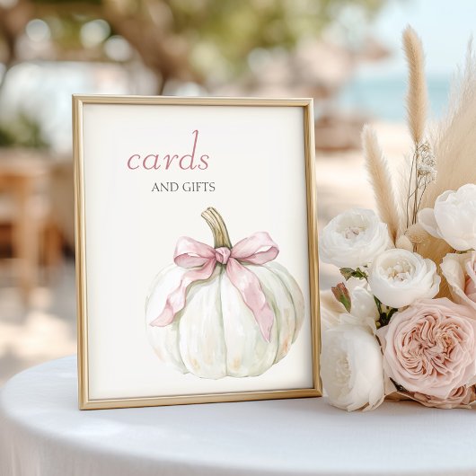 Weißer Kürbispinker Krug Karten und Geschenke Poster