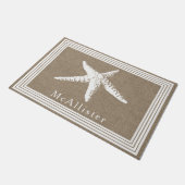 Weißer Küstenstarfish zeichnet Rahmen-u. Fußmatte (Schrägansicht)