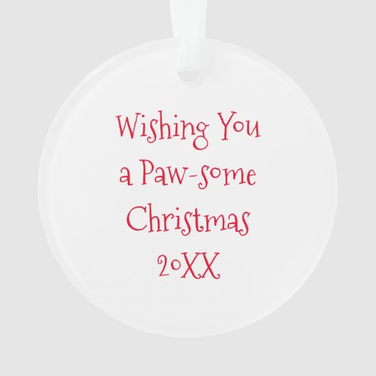 Weißer Labrador in der Weihnachtsmannmütze Weihnac Ornament (Rückseite)