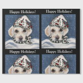 WEIßER LABRADOR RETRIEVER GESCHENKPAPIER (Flach)