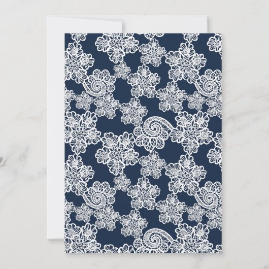 WEISSER LACE GOLD TRIM ELEGANT BIRTHDAY weiß Einladung (Rückseite)