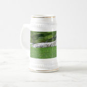 Weißer Lächeliger Bierglas (Vorderseite Links)