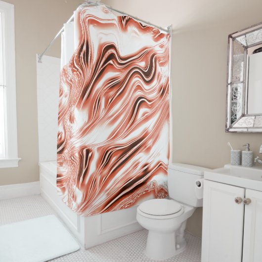 Weißer Lachs bis roter, langwelliger Spuren auf we Duschvorhang (Beispiel)