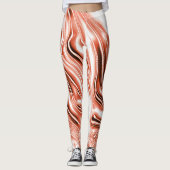 Weißer Lachs bis roter, langwelliger Spuren auf we Leggings (Vorderseite)
