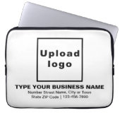Weißer Laptop-Sieb mit Markenbezeichnung Laptopschutzhülle (Vorderseite)