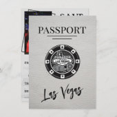 Weißer Las Vegas Pass Save the Date (Vorne/Hinten)