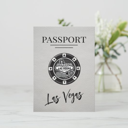 Weißer Las Vegas Pass Save the Date (Stehend Vorderseite)