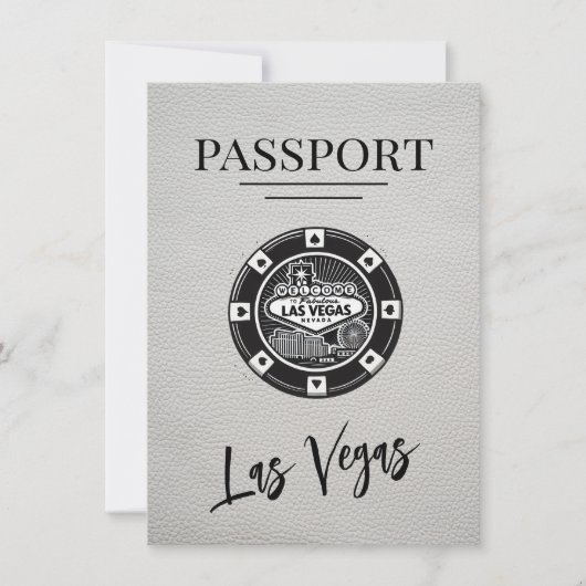 Weißer Las Vegas Pass Save the Date (Vorderseite)