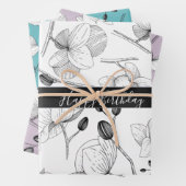 Weißer Lavateur, türkisfarben Geschenkpapier Set (Beispiel)