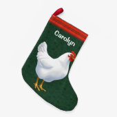 Weißer Leghorn Hühnerhenne Kleiner Weihnachtsstrumpf (Vorderansicht (hängend))