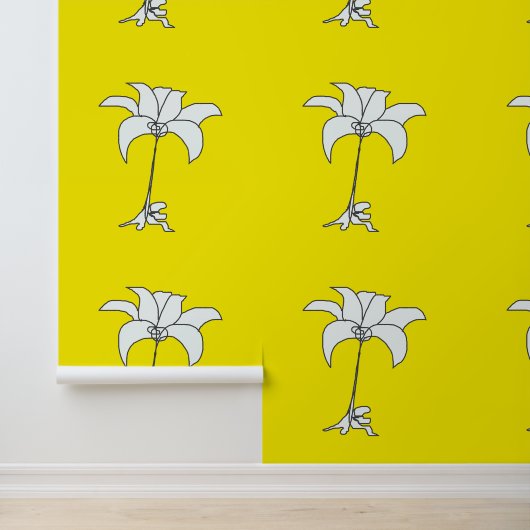 Weißer Lemon Gelb Tapete (Anwendung)