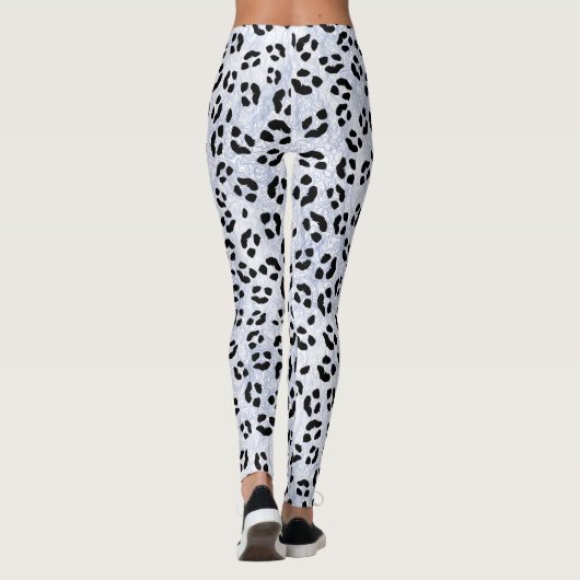 Weißer Leopard-Druck Leggings (Rückseite)