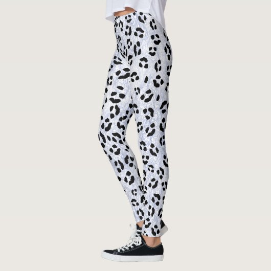 Weißer Leopard-Druck Leggings (Links)