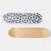 Weißer Leopard-Druck Skateboard (Horizontal)