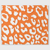 Weißer Leopard Druckorange Geschenkpapier (Flach)
