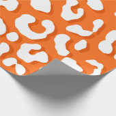 Weißer Leopard Druckorange Geschenkpapier (Ecke)