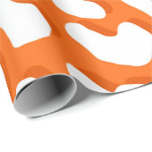 Weißer Leopard Druckorange Geschenkpapier (Rolleneckpunkt)